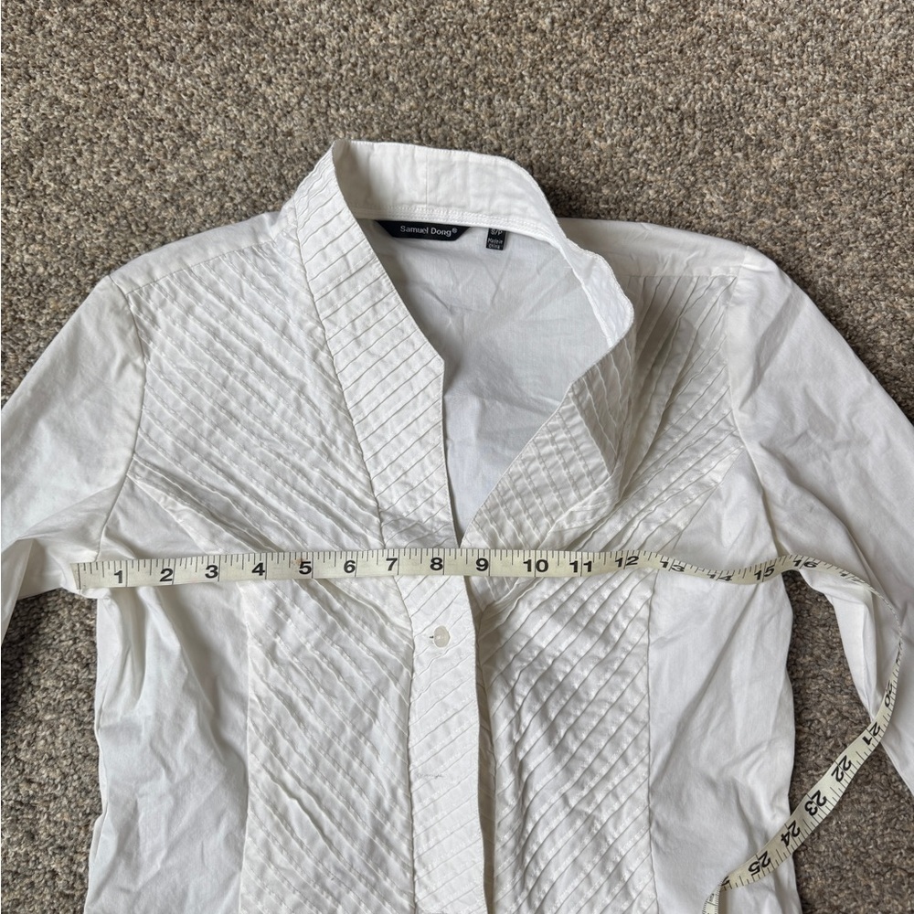 Samuel Dong White Quilted-Panel Button Shirt - Picture 4 of 8